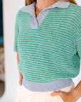 Everly Two-Tone Knit Top