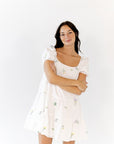 Vana Embroidered Drop Waist Dress