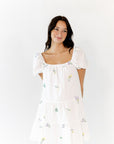 Vana Embroidered Drop Waist Dress