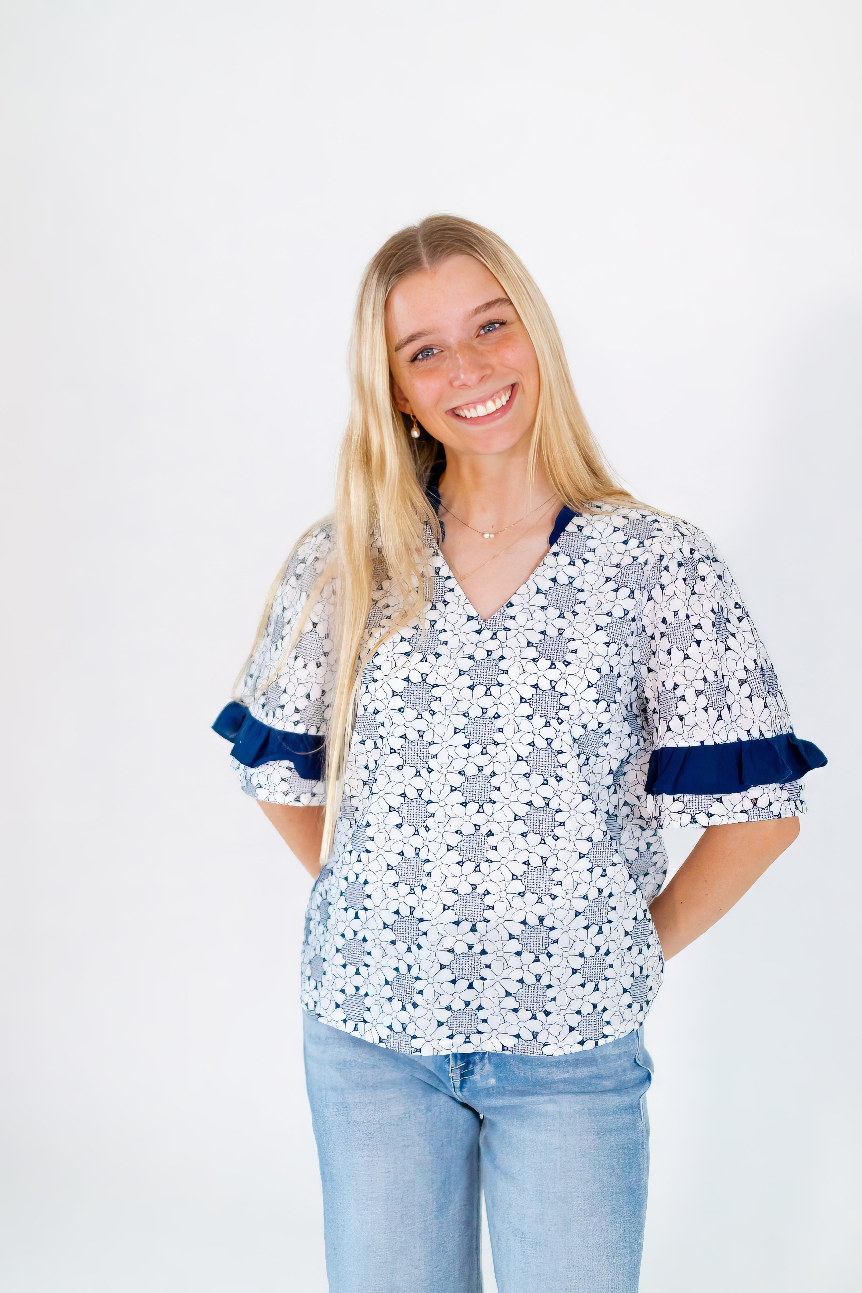 Rhylan Embroidered Floral Top