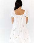 Vana Embroidered Drop Waist Dress