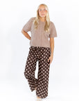 Leila Polka Dot Pants · Chocolate
