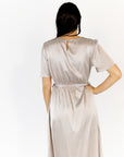 Moxie Satin Finish Maxi Dress