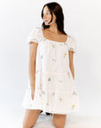 Vana Embroidered Drop Waist Dress