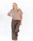 Leila Polka Dot Pants · Chocolate