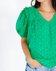 Aubriella Eyelet Lined Top
