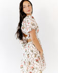 Joline Tie Back Mosaic Floral Dress