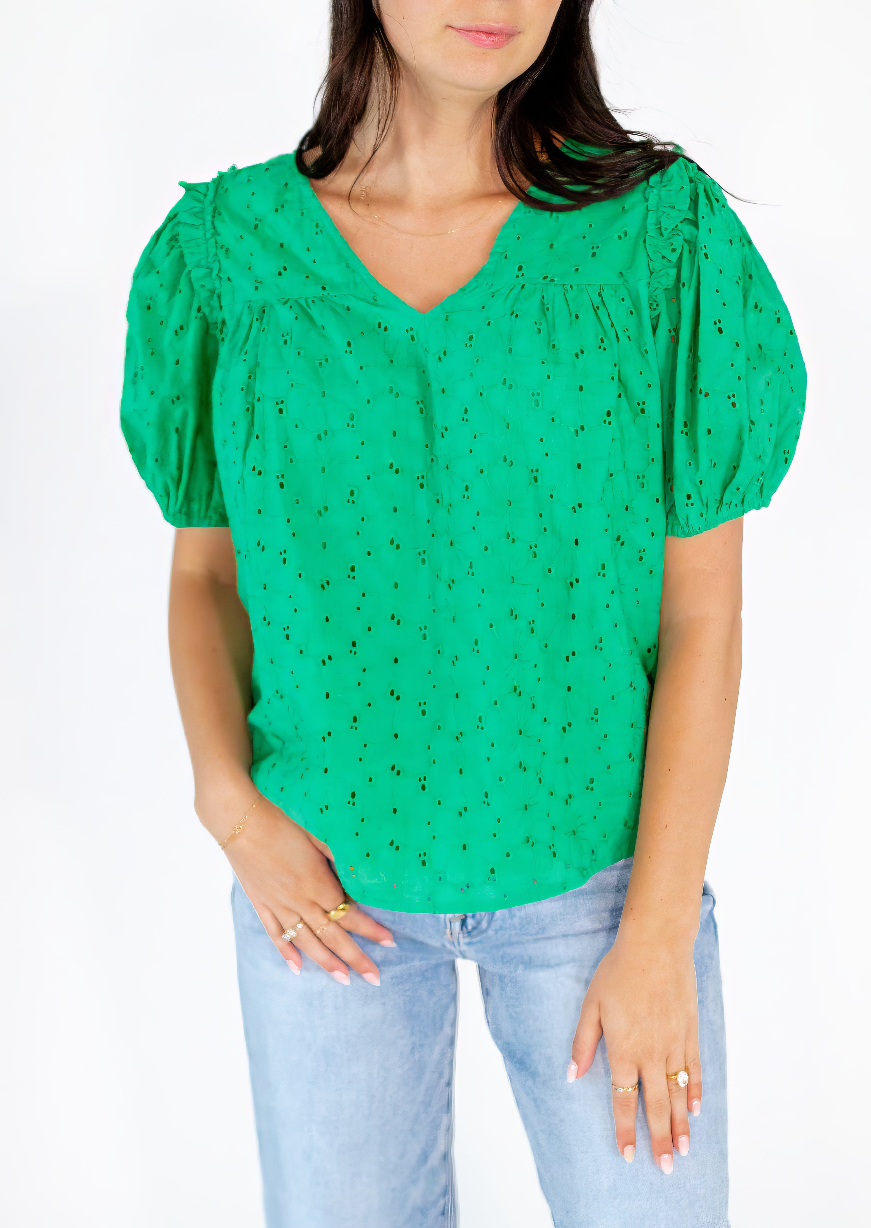 Aubriella Eyelet Lined Top
