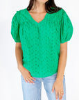 Aubriella Eyelet Lined Top