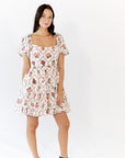 Joline Tie Back Mosaic Floral Dress