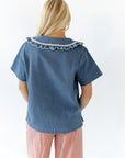 Lyla Collared Denim Blouse