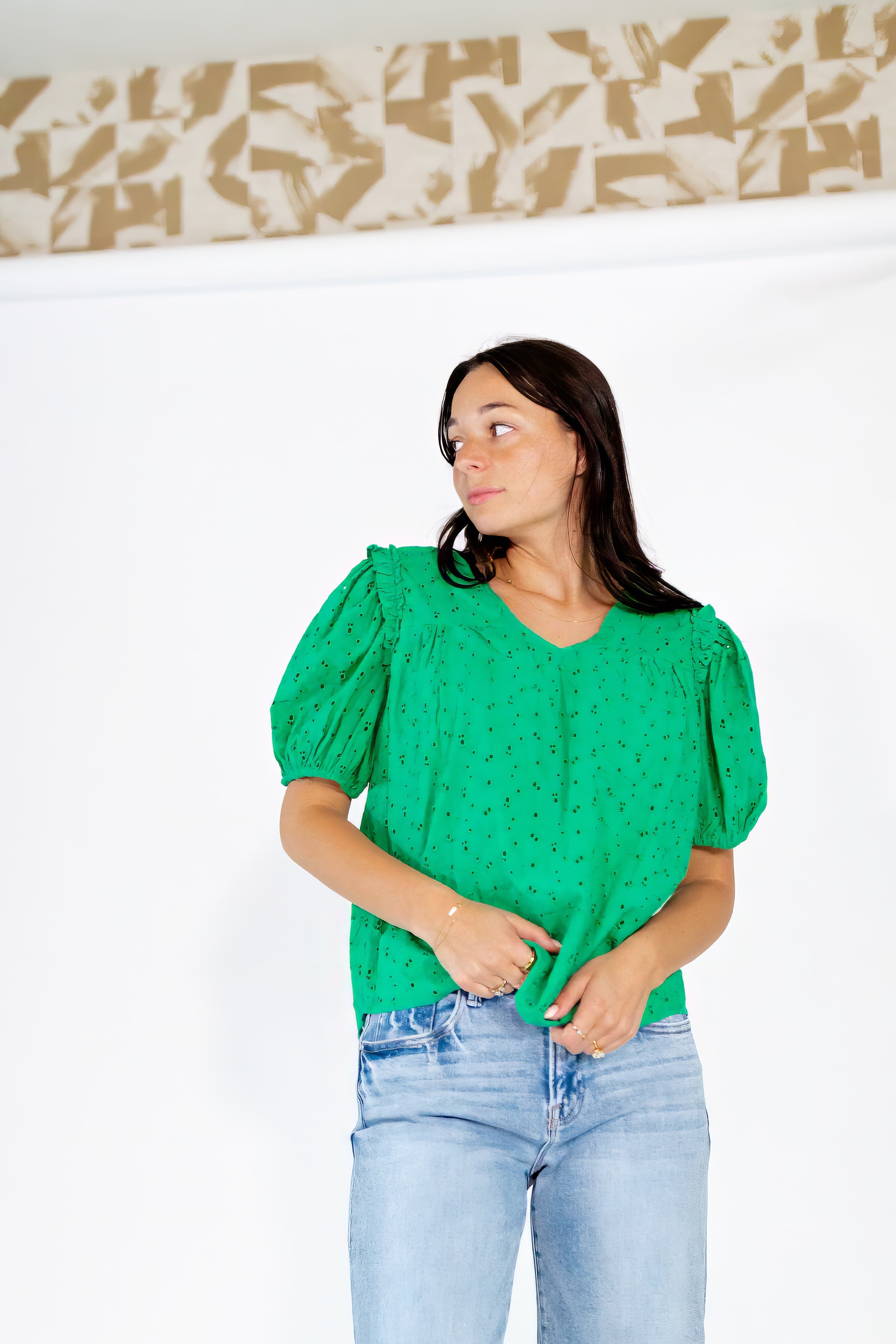 Aubriella Eyelet Lined Top