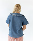 Lyla Collared Denim Blouse