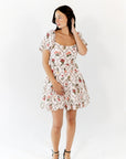 Joline Tie Back Mosaic Floral Dress