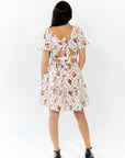Joline Tie Back Mosaic Floral Dress