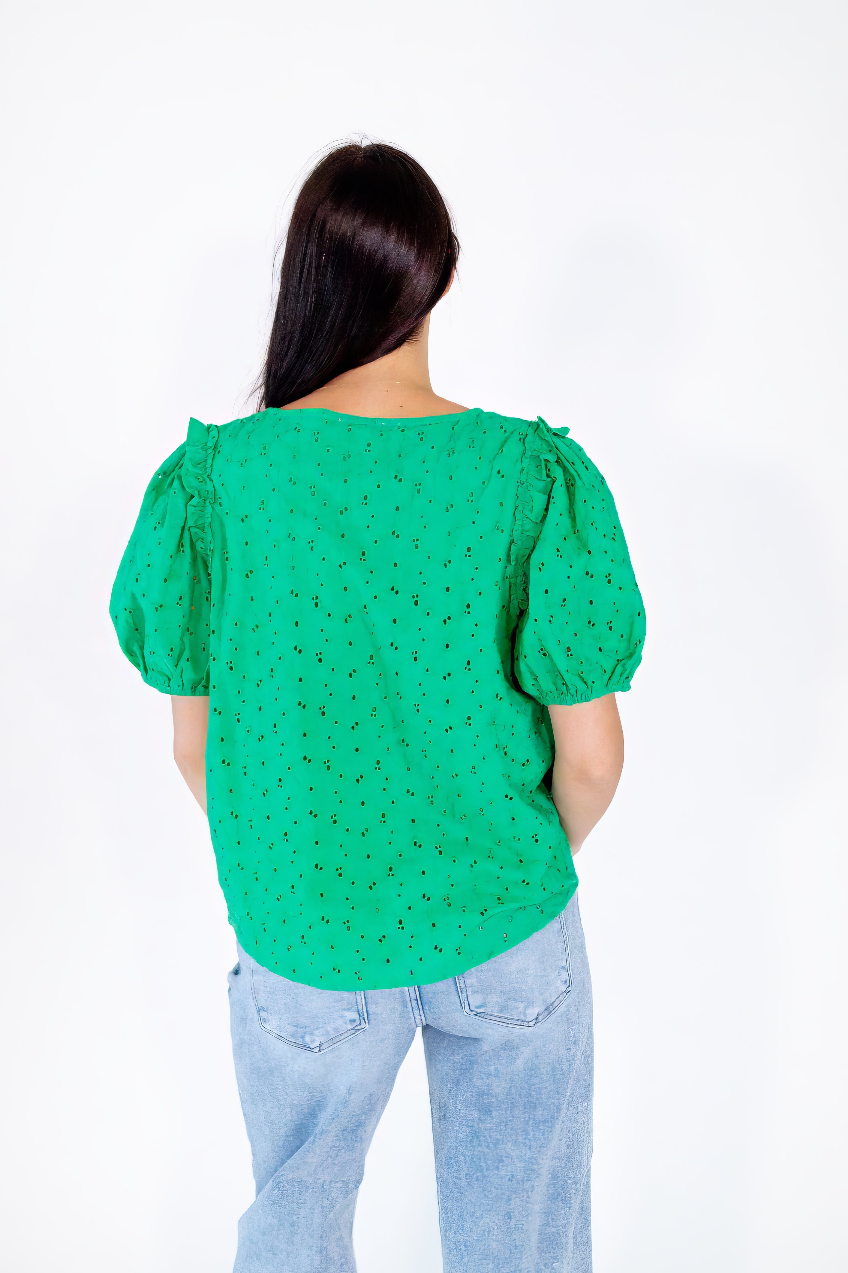 Aubriella Eyelet Lined Top