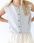 Peyton Raw Edge Cardigan · Grey