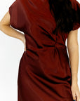 Camille Knotted Satin Finish Dress
