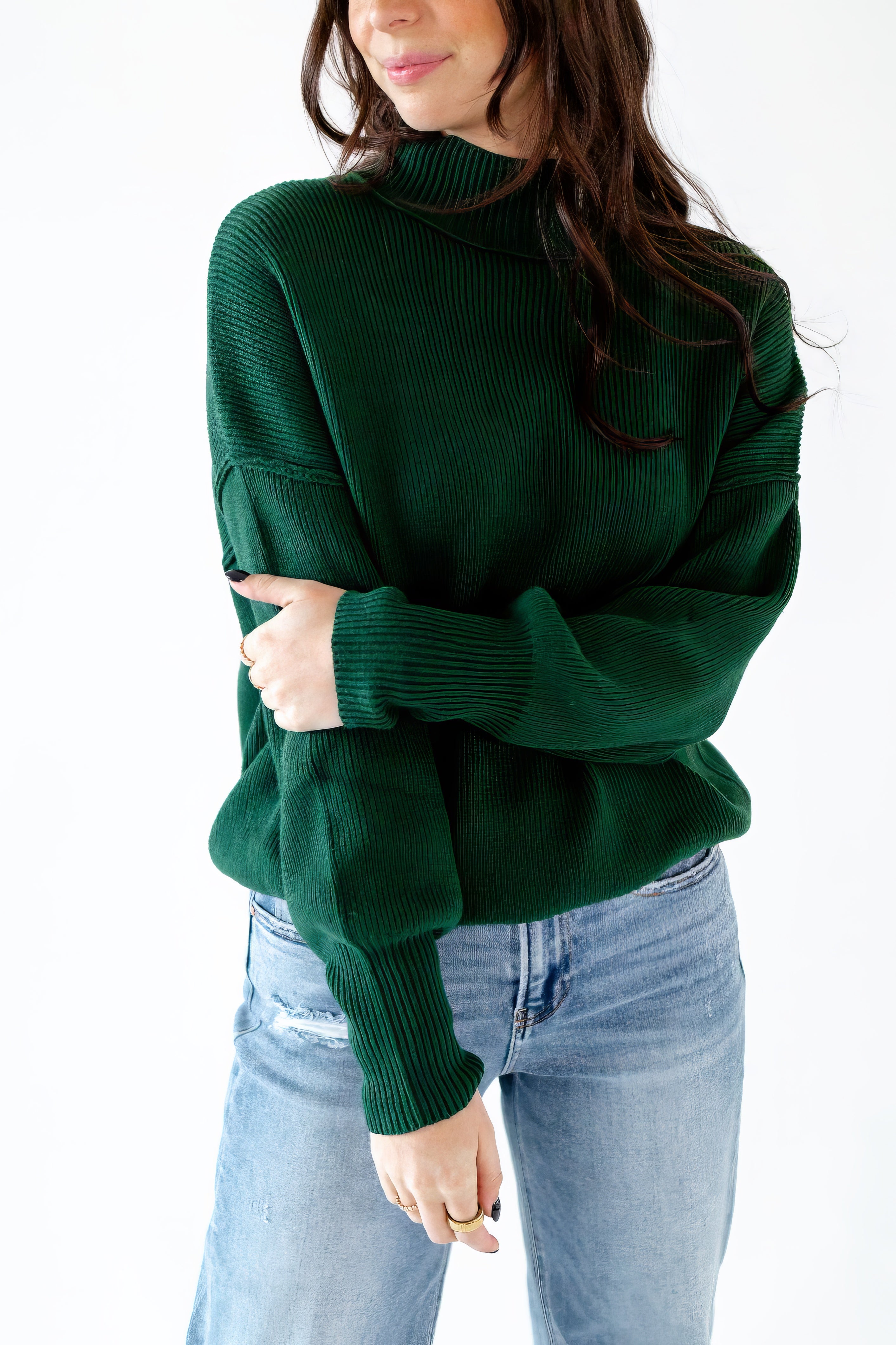 Soliel Ribbed Mock Neck Sweater