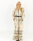 Elina Belted Paisley Maxi Dress