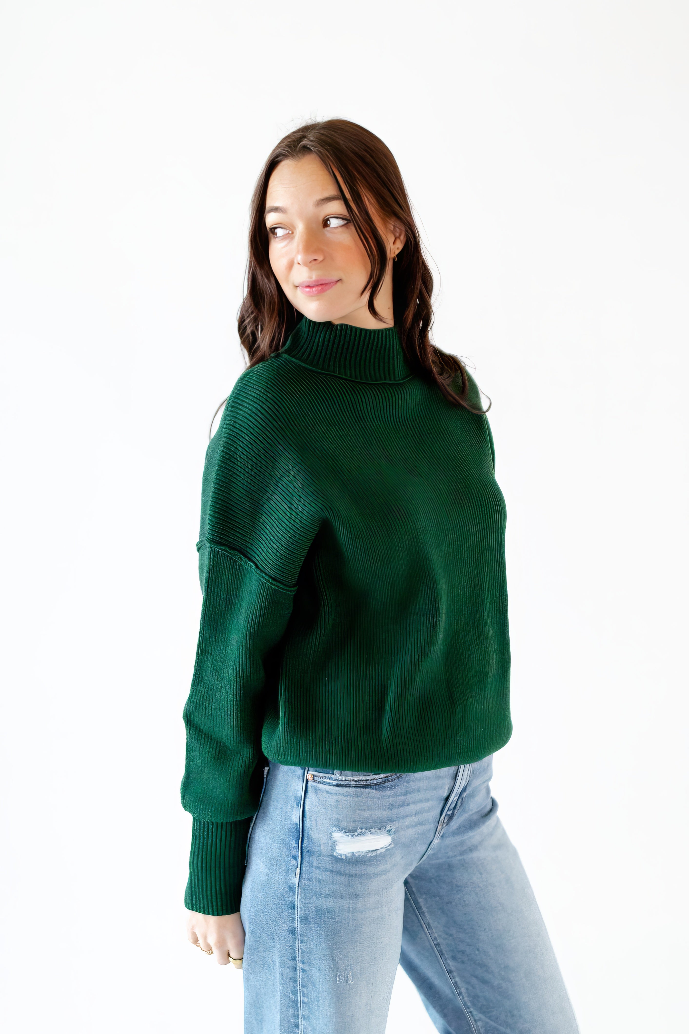 Soliel Ribbed Mock Neck Sweater