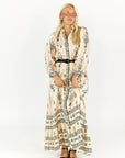 Elina Belted Paisley Maxi Dress