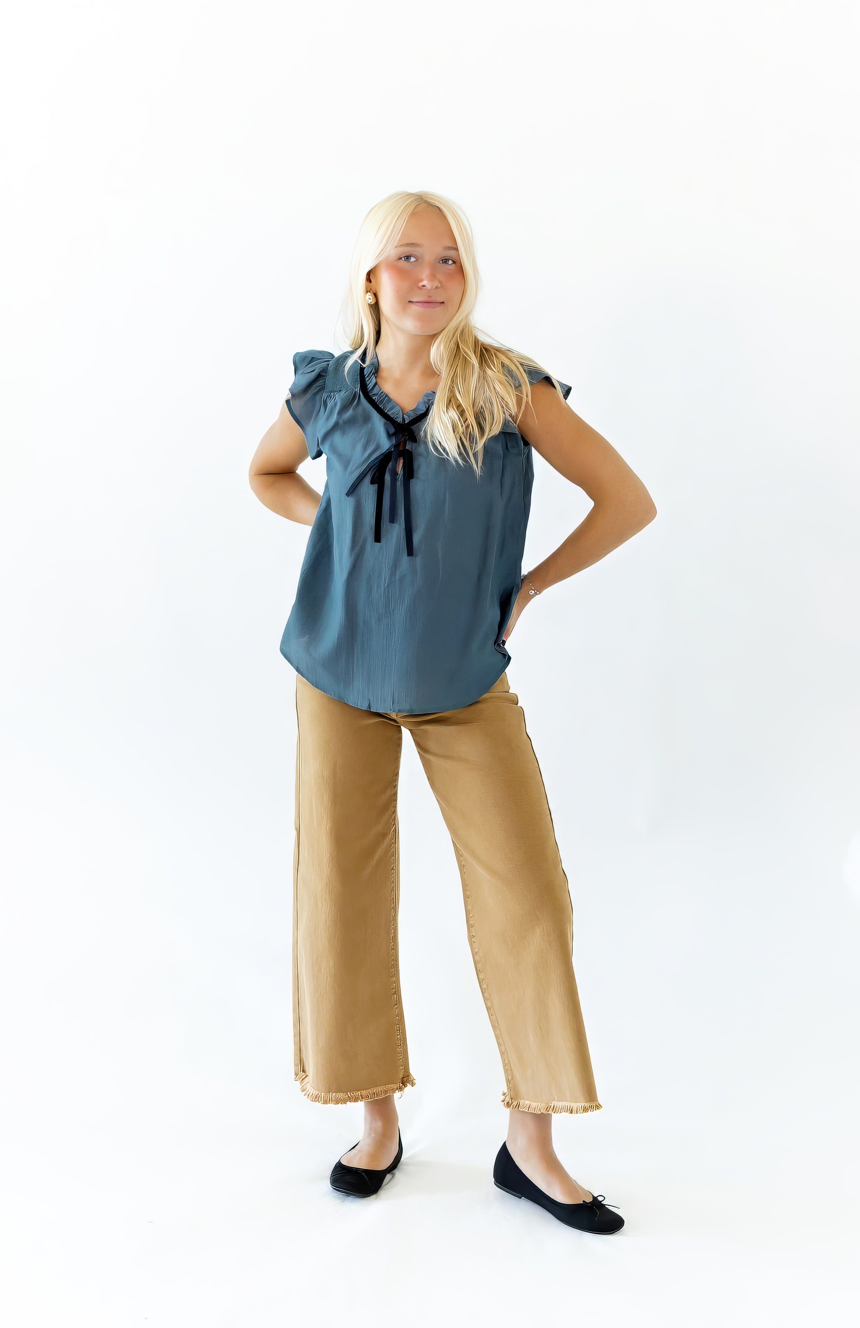 Audrey Tie Detail Top · Teal