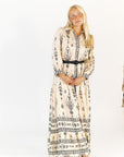 Elina Belted Paisley Maxi Dress