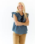 Audrey Tie Detail Top · Teal