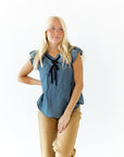 Audrey Tie Detail Top · Teal