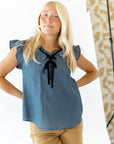 Audrey Tie Detail Top · Teal