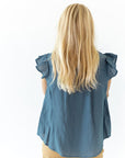 Audrey Tie Detail Top · Teal