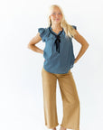 Audrey Tie Detail Top · Teal