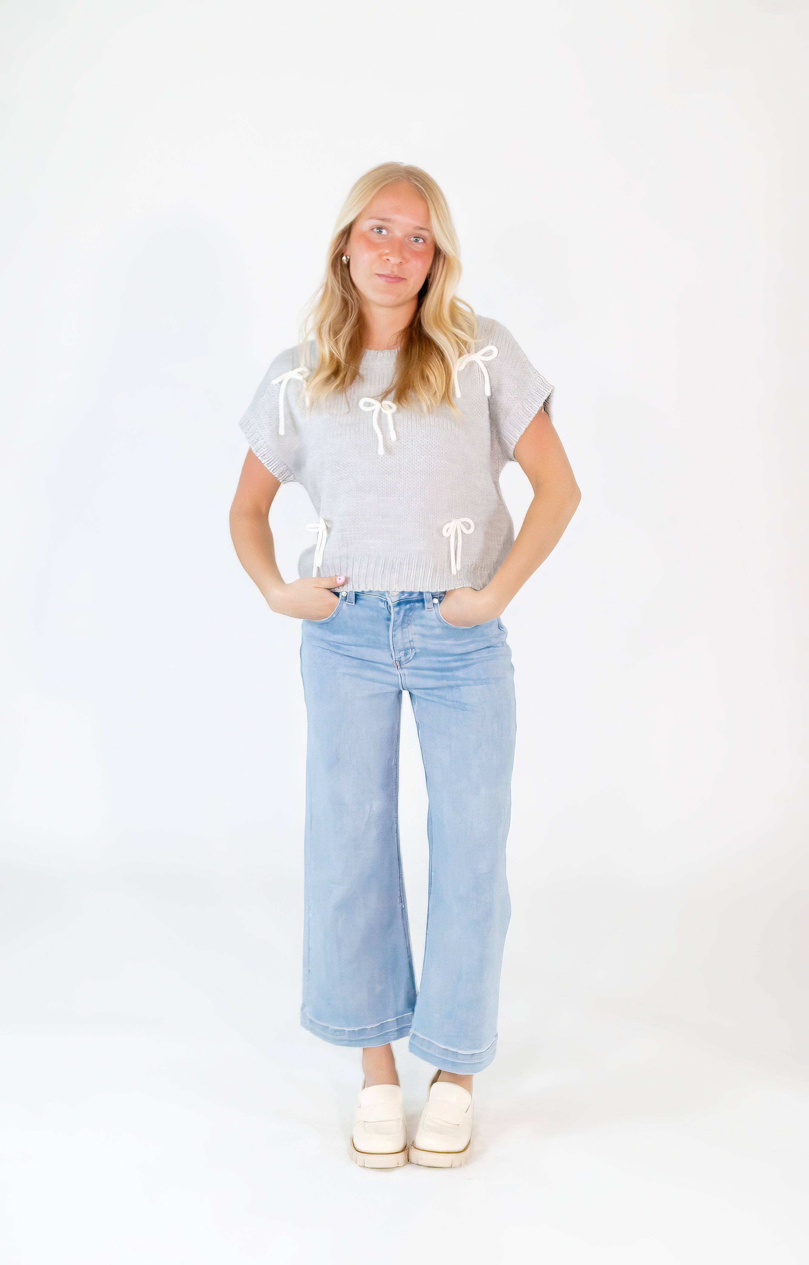 Ayla Bow Embellished Top
