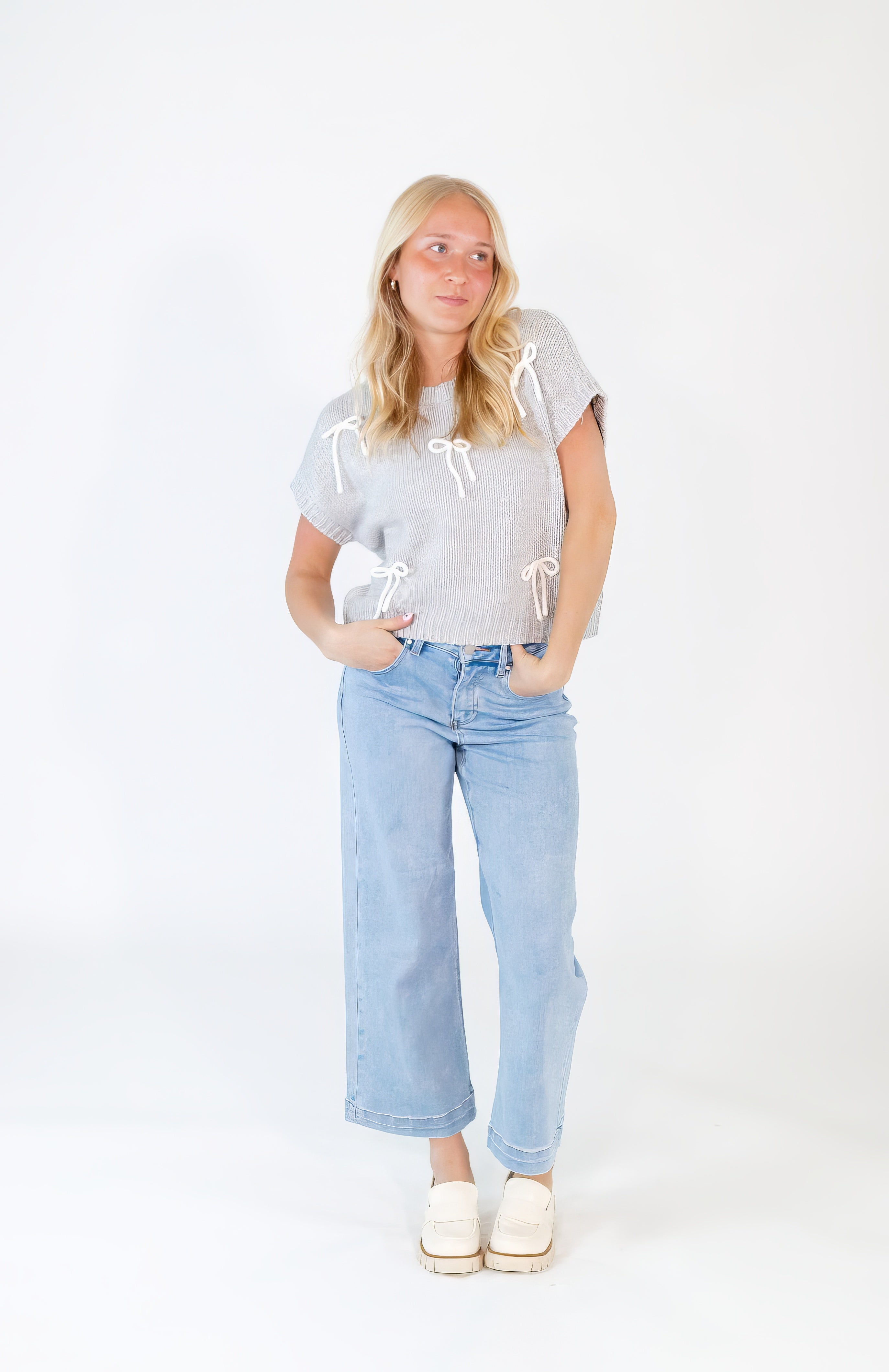 Ayla Bow Embellished Top
