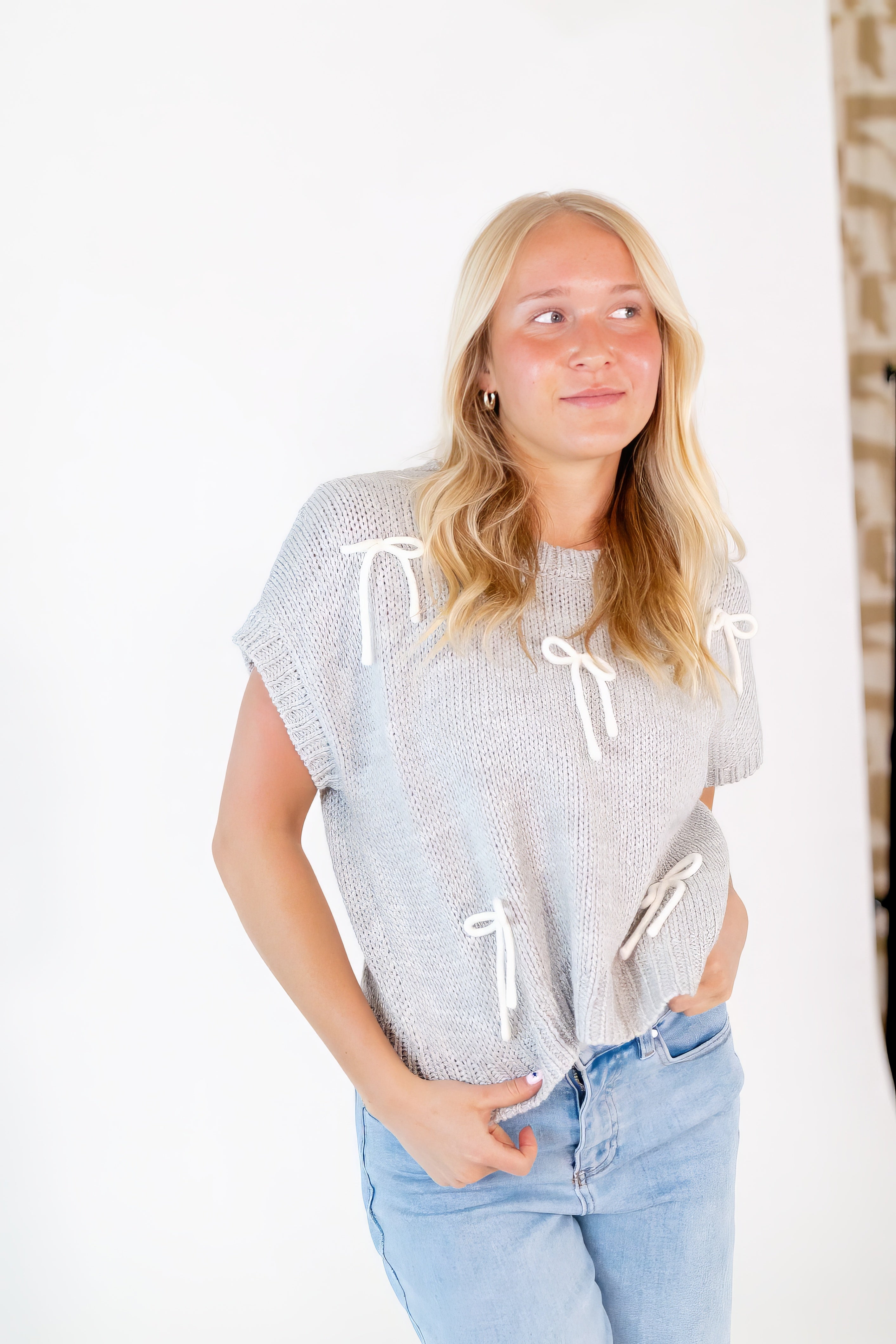 Ayla Bow Embellished Top