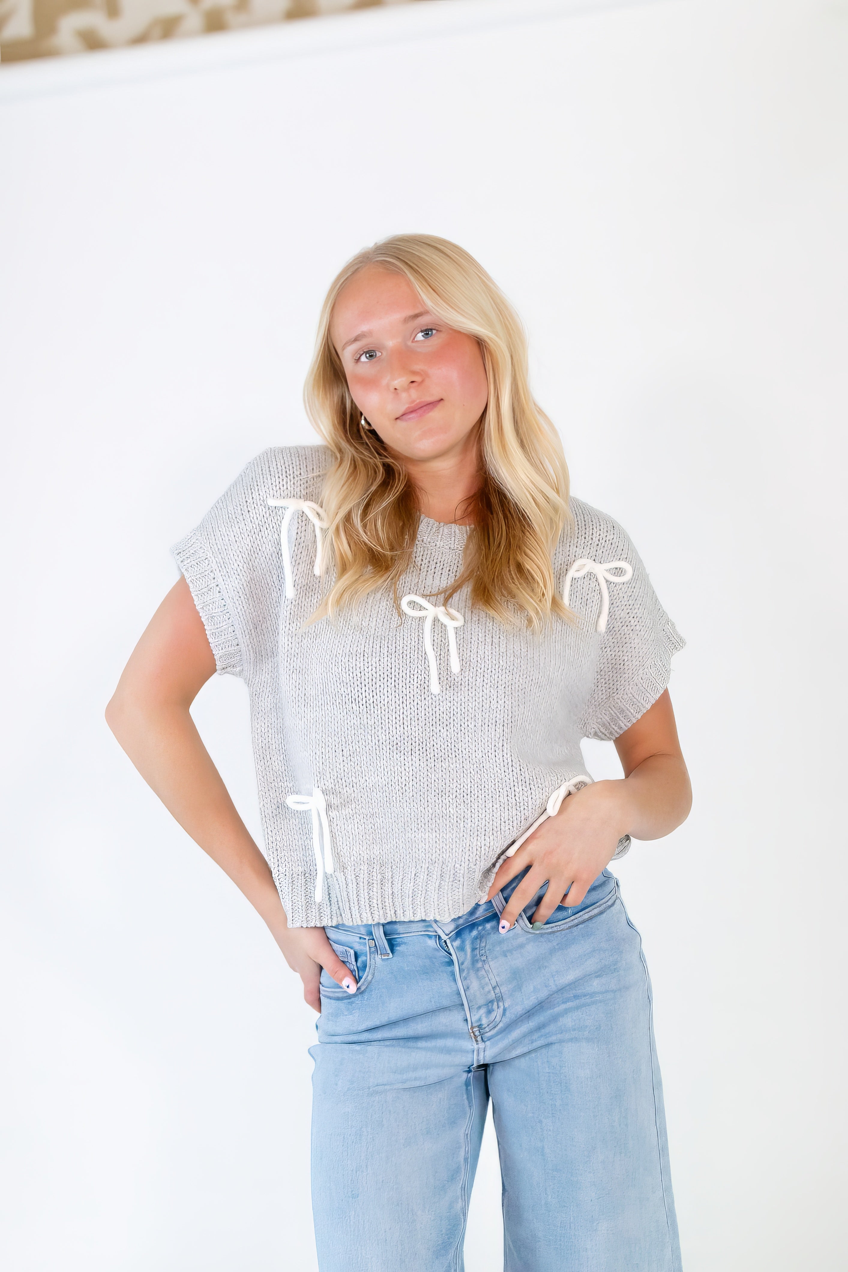 Ayla Bow Embellished Top