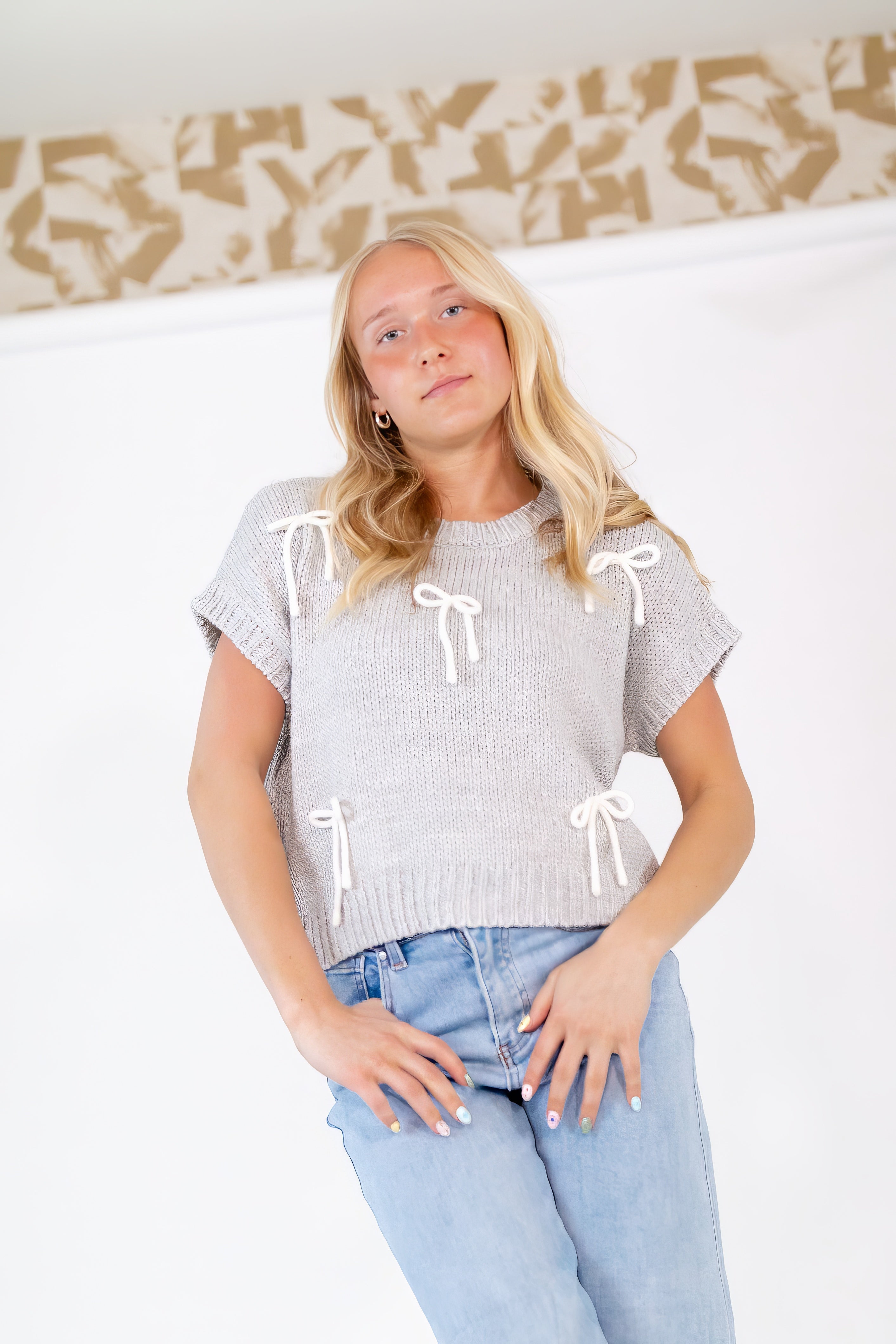 Ayla Bow Embellished Top