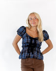 Emi Plaid Peplum Top