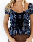 Emi Plaid Peplum Top