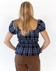 Emi Plaid Peplum Top