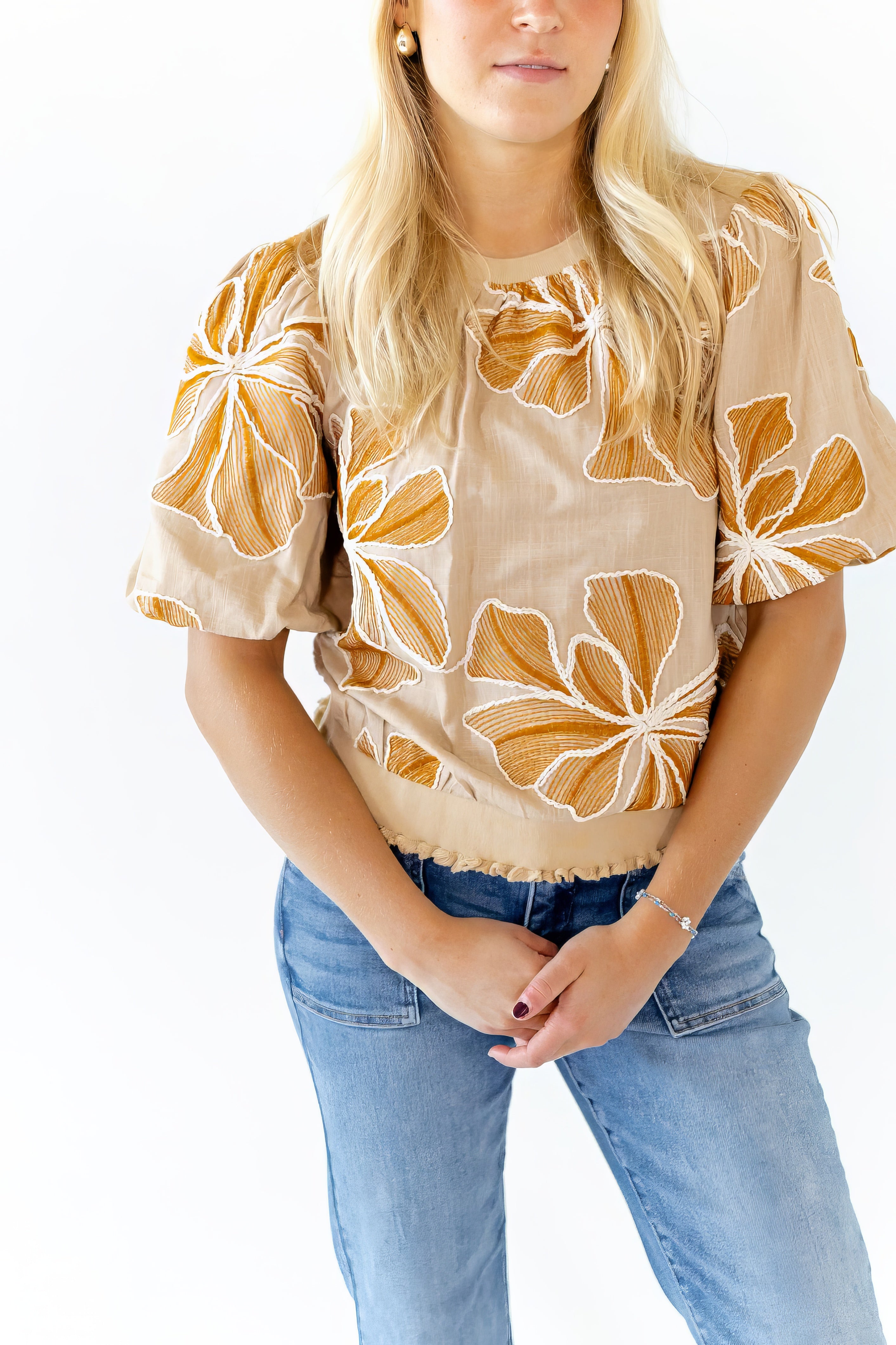 Bibi Floral Embroidered Top