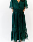 Ilena Embroidered Chiffon Midi Dress