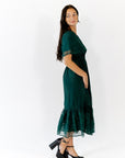 Ilena Embroidered Chiffon Midi Dress