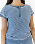 Ashlie Striped Henley Top