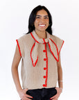 Oaklyn Tie Detail Button Up Top