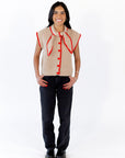 Oaklyn Tie Detail Button Up Top