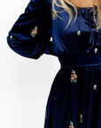 Alysha Velvet Embroidered Dress
