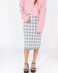 Jordan Gingham Pencil Skirt