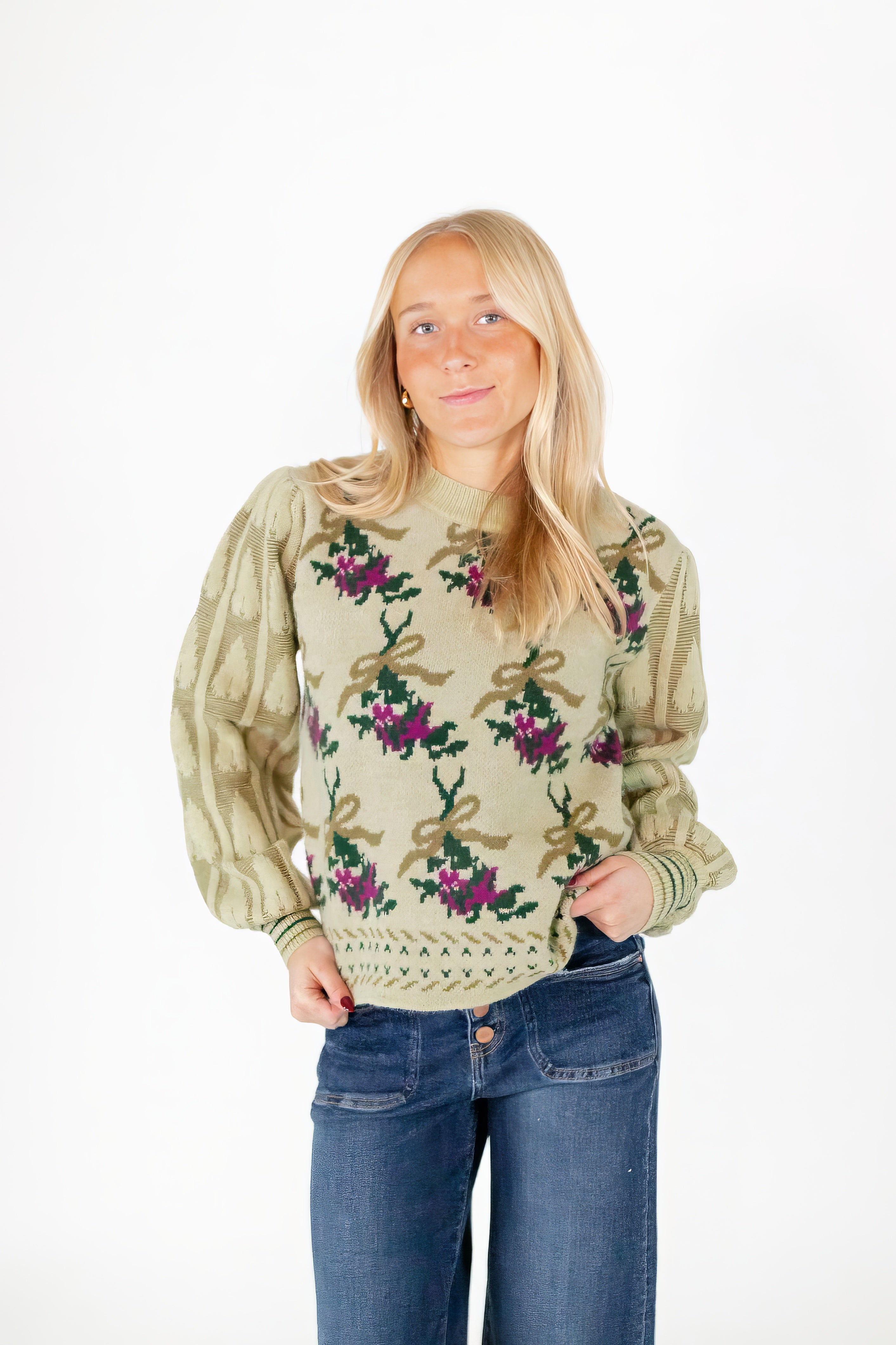 Biddy Floral Knit Sweater